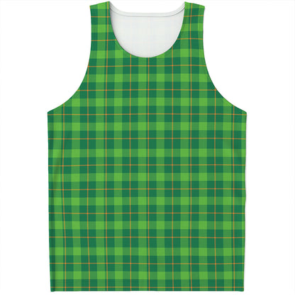 Shamrock Tartan St. Patrick's Day Print Men's Tank Top