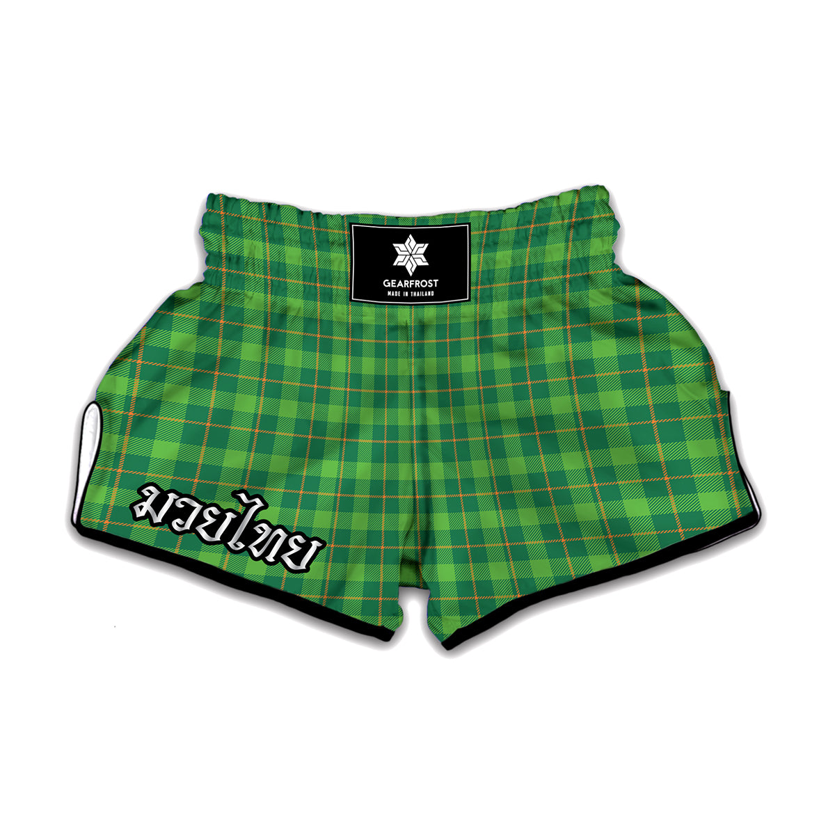 Shamrock Tartan St. Patrick's Day Print Muay Thai Boxing Shorts
