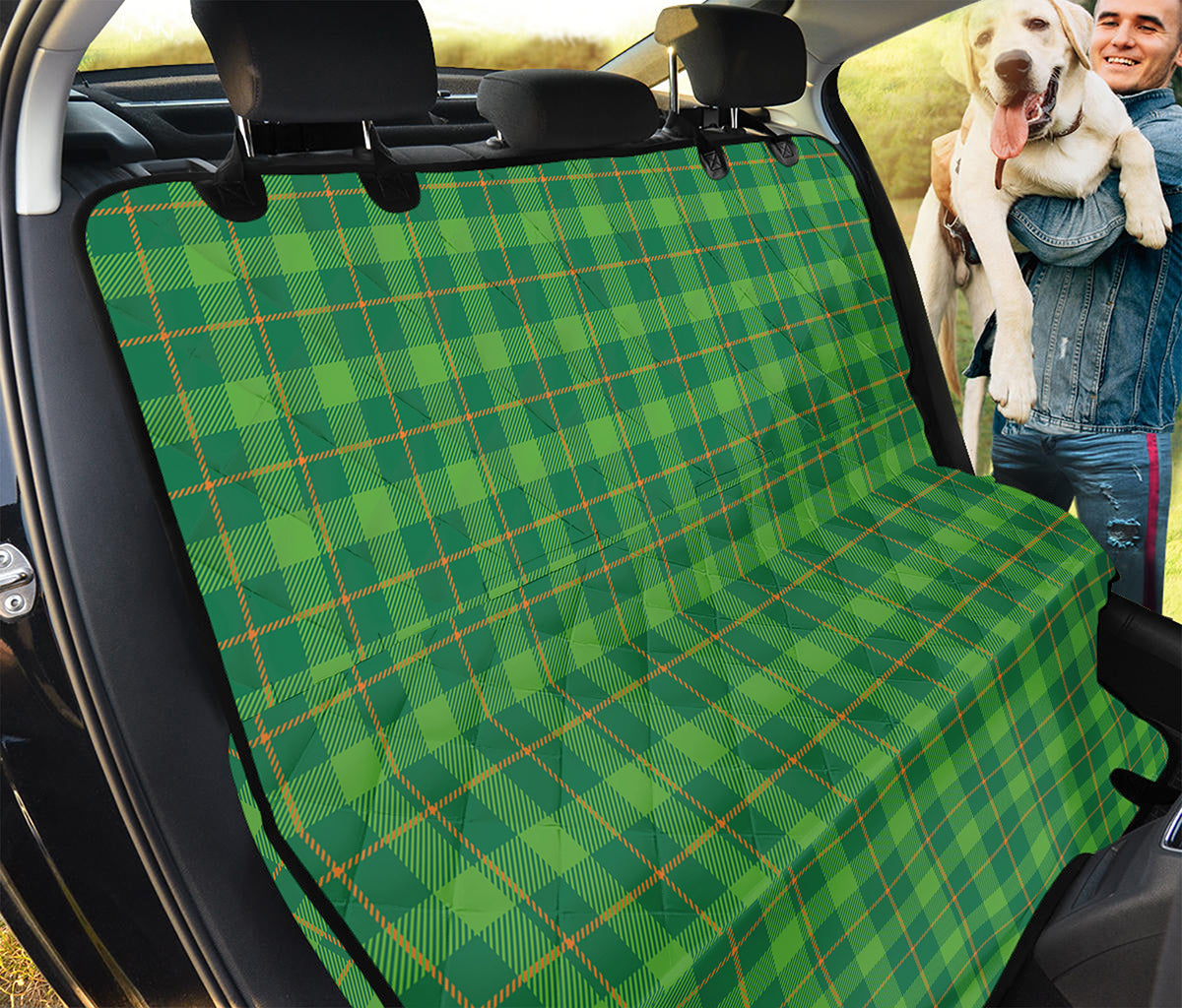 Shamrock Tartan St. Patrick's Day Print Pet Car Back Seat Cover