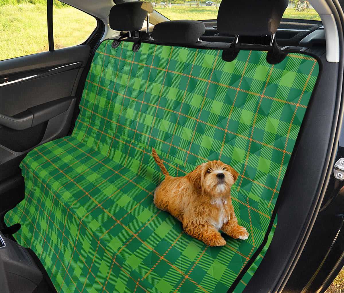 Shamrock Tartan St. Patrick's Day Print Pet Car Back Seat Cover