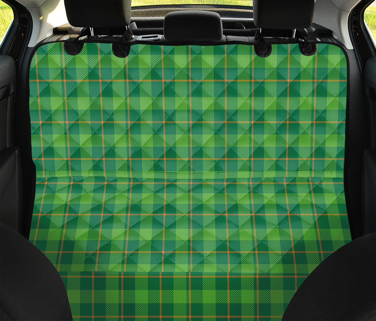 Shamrock Tartan St. Patrick's Day Print Pet Car Back Seat Cover