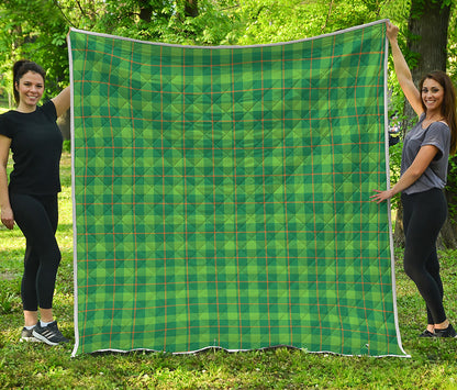 Shamrock Tartan St. Patrick's Day Print Quilt