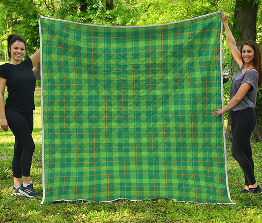Shamrock Tartan St. Patrick's Day Print Quilt