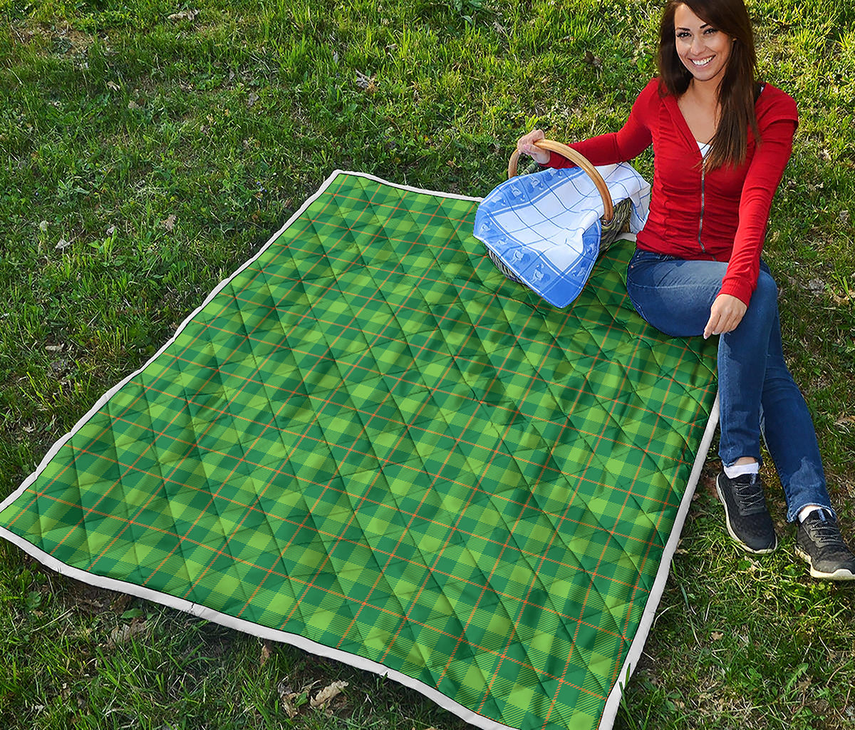 Shamrock Tartan St. Patrick's Day Print Quilt