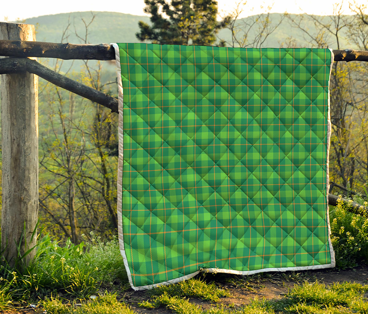 Shamrock Tartan St. Patrick's Day Print Quilt