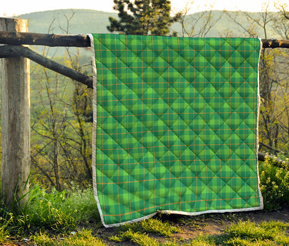 Shamrock Tartan St. Patrick's Day Print Quilt
