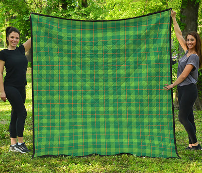 Shamrock Tartan St. Patrick's Day Print Quilt
