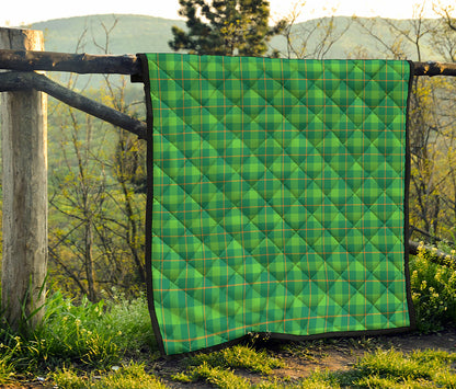 Shamrock Tartan St. Patrick's Day Print Quilt