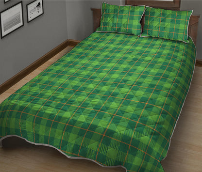 Shamrock Tartan St. Patrick's Day Print Quilt Bed Set