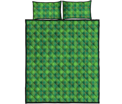 Shamrock Tartan St. Patrick's Day Print Quilt Bed Set