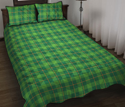 Shamrock Tartan St. Patrick's Day Print Quilt Bed Set