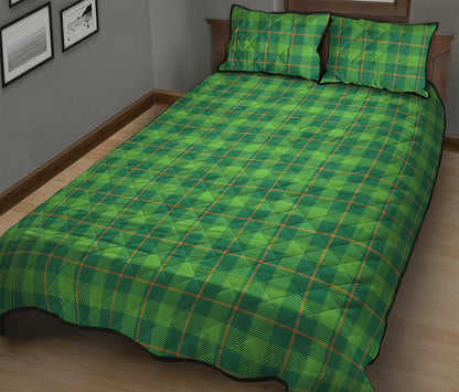 Shamrock Tartan St. Patrick's Day Print Quilt Bed Set