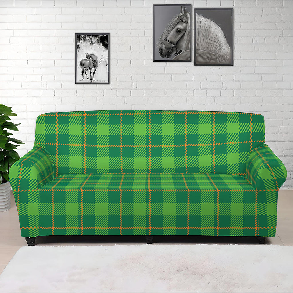 Shamrock Tartan St. Patrick's Day Print Sofa Cover
