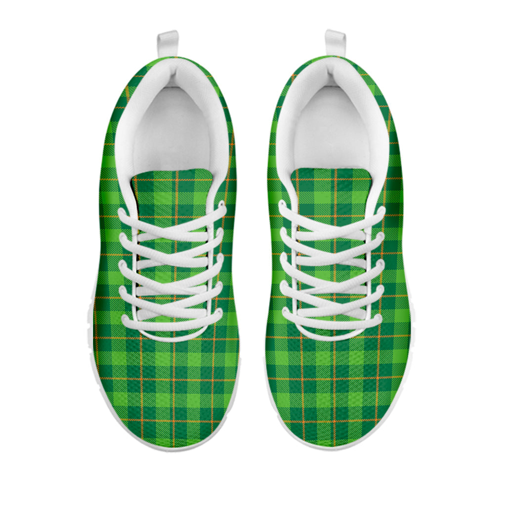 Shamrock Tartan St. Patrick's Day Print White Sneakers