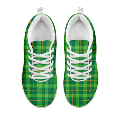 Shamrock Tartan St. Patrick's Day Print White Sneakers