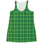 Shamrock Tartan St. Patrick's Day Print Women's Racerback Tank Top