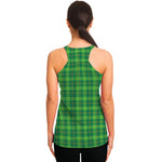 Shamrock Tartan St. Patrick's Day Print Women's Racerback Tank Top