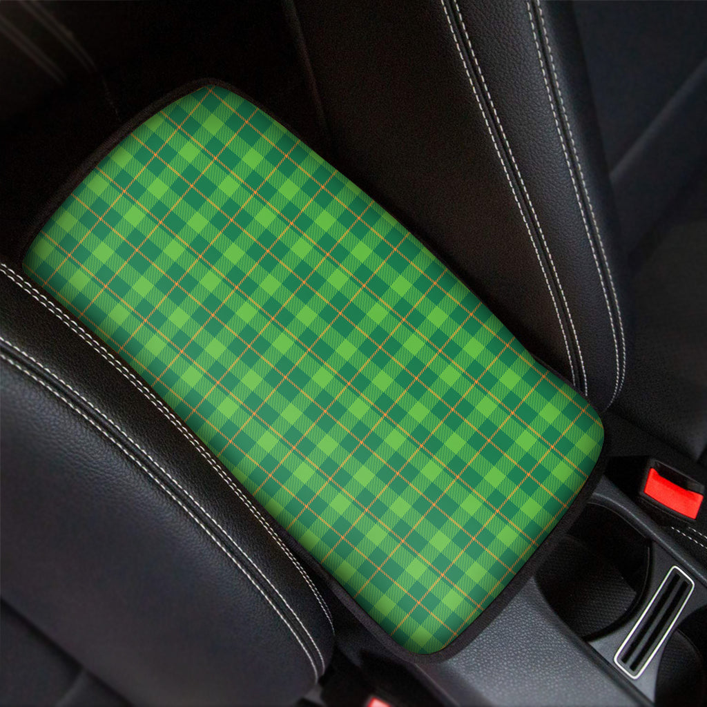 Shamrock Tartan St. Patrick's Day Print Car Center Console Cover