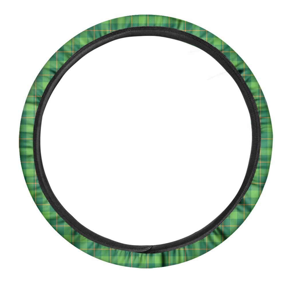 Shamrock Tartan St. Patrick's Day Print Car Steering Wheel Cover