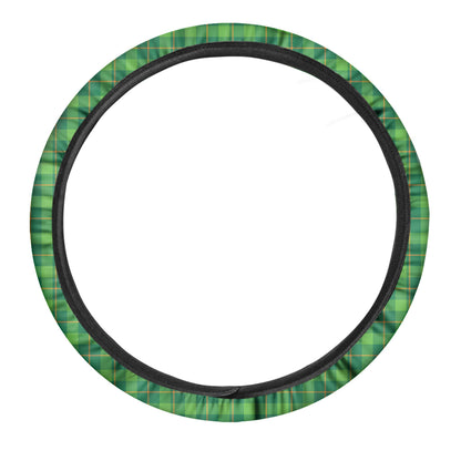 Shamrock Tartan St. Patrick's Day Print Car Steering Wheel Cover
