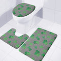 Shamrocks Houndstooth Pattern Print 3 Piece Bath Mat Set
