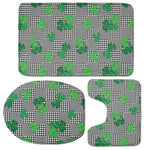 Shamrocks Houndstooth Pattern Print 3 Piece Bath Mat Set