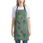 Shamrocks Houndstooth Pattern Print Apron