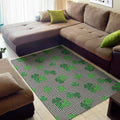 Shamrocks Houndstooth Pattern Print Floor Mat