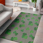 Shamrocks Houndstooth Pattern Print Area Rug
