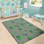 Shamrocks Houndstooth Pattern Print Area Rug