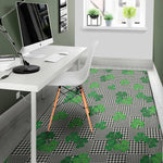 Shamrocks Houndstooth Pattern Print Area Rug