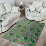 Shamrocks Houndstooth Pattern Print Area Rug