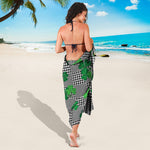 Shamrocks Houndstooth Pattern Print Beach Sarong Wrap