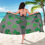 Shamrocks Houndstooth Pattern Print Beach Sarong Wrap