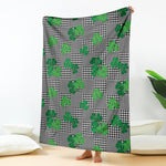 Shamrocks Houndstooth Pattern Print Blanket