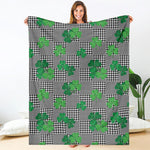 Shamrocks Houndstooth Pattern Print Blanket