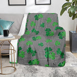 Shamrocks Houndstooth Pattern Print Blanket