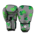 Shamrocks Houndstooth Pattern Print Boxing Gloves