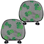 Shamrocks Houndstooth Pattern Print Car Headrest Covers