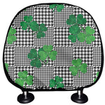 Shamrocks Houndstooth Pattern Print Car Headrest Covers