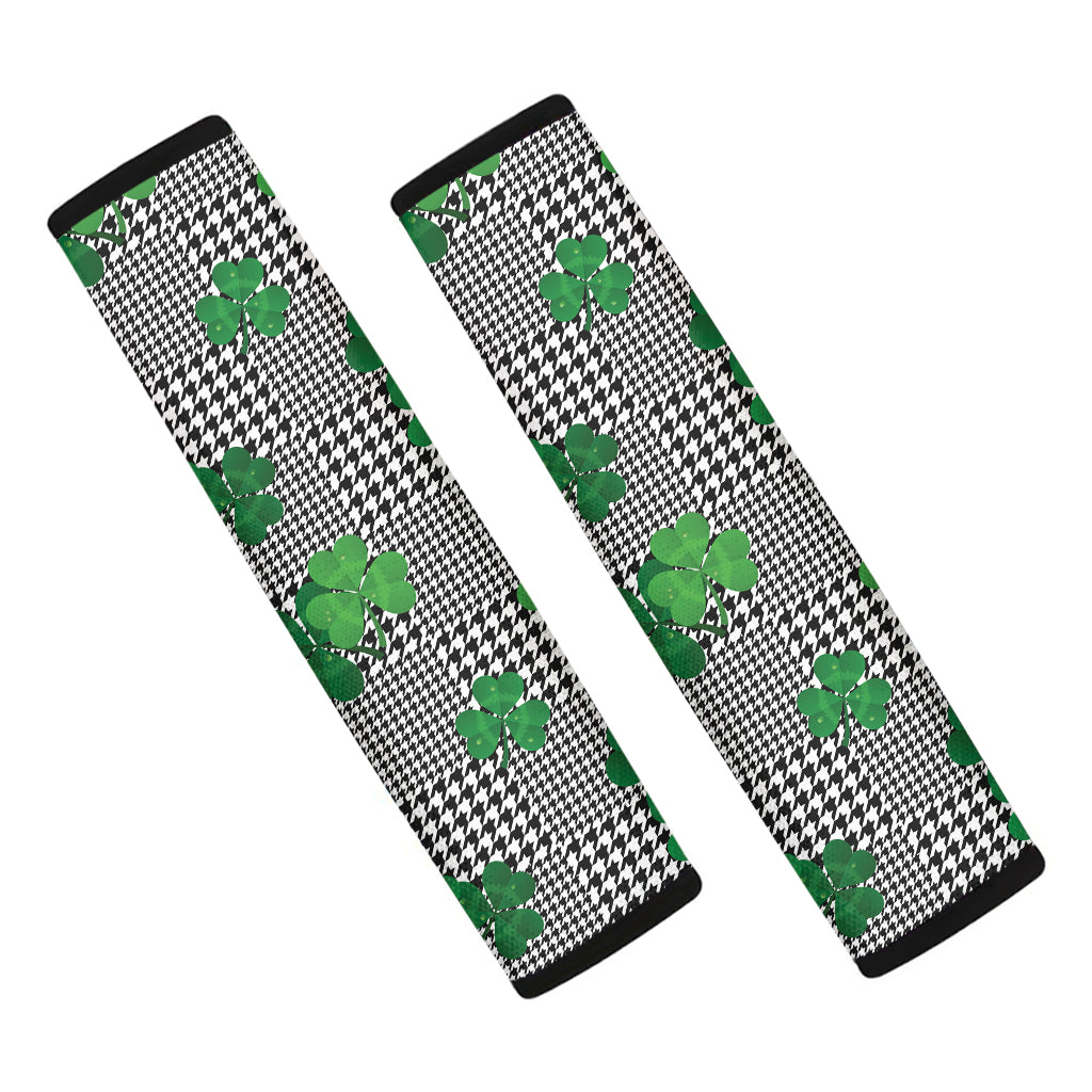 Shamrocks Houndstooth Pattern Print Car Seat Belt Covers