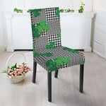 Shamrocks Houndstooth Pattern Print Dining Chair Slipcover