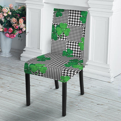 Shamrocks Houndstooth Pattern Print Dining Chair Slipcover