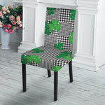 Shamrocks Houndstooth Pattern Print Dining Chair Slipcover