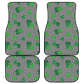 Shamrocks Houndstooth Pattern Print Front and Back Car Floor Mats