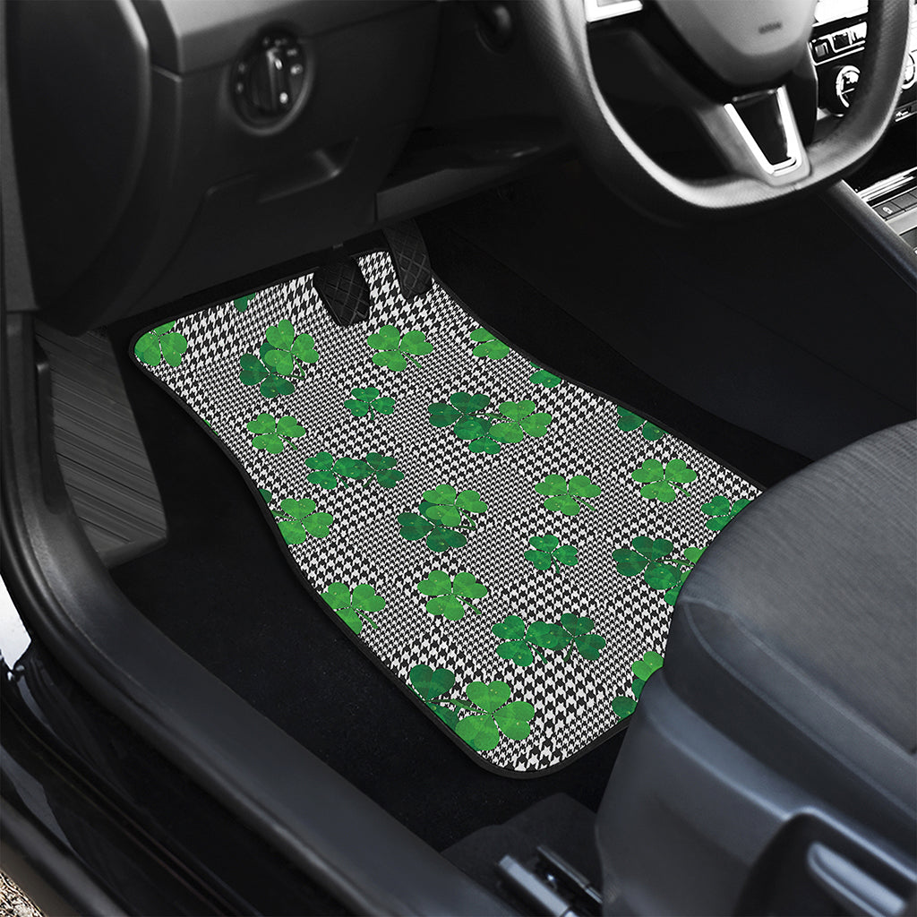 Shamrocks Houndstooth Pattern Print Front Car Floor Mats