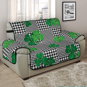 Shamrocks Houndstooth Pattern Print Half Sofa Protector