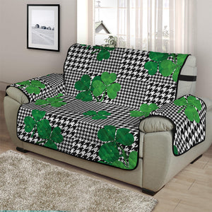 Shamrocks Houndstooth Pattern Print Half Sofa Protector