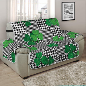 Shamrocks Houndstooth Pattern Print Half Sofa Protector