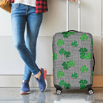 Shamrocks Houndstooth Pattern Print Luggage Cover